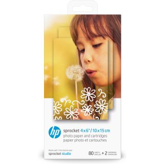 Hp Cartucce e Carta Fotografica Originali Sprocket 10 X 15 Cm, 80 Fogli