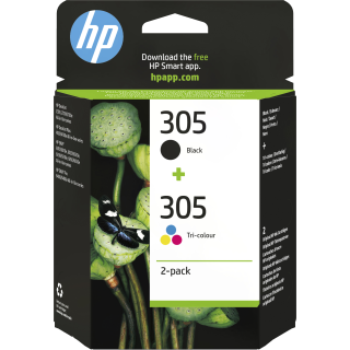 Hp 305 2-pack Tri-color/black Original Ink Cartridge Cartuccia D'inchiostro 2 Pz Originale Resa Standard Nero, Ciano, Magenta, Giallo