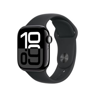 Apple Watch Series 10 Serie 10 Gps 42mm Cassa in Alluminio Color Jet Black con Nero Sport Band - M/l