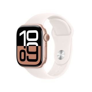 Apple Watch Series 10 Serie 10 Gps 42mm Cassa in Alluminio Color Oro Rosa con Light Blush Sport Band - S/m