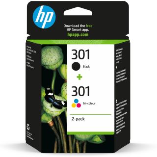Hp Confezione da 2 Cartucce Originali di Inchiostro Nero/tricromia 301
