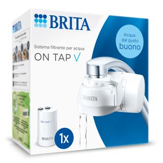 Brita Sistema Filtrante per Acqua On Tap V Incluso 1x Filtro V - per Acqua Sostenibile Dal Gusto Migliore Direttamente Dal Rubinetto