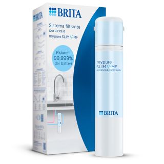 Brita Sistema Filtrante Mypure Slim V-mf Incl. 1x Filtro (8000l) - Sistema Sottolavello per Il Tuo Rubinetto per Acqua Buona e Priva di Batteri al 99,999%