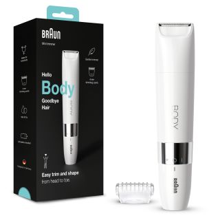 Braun Mini Rifinitore Corpo Bs1000, Rifinitore Elettrico Corpo Uomo e Donna, Bianco