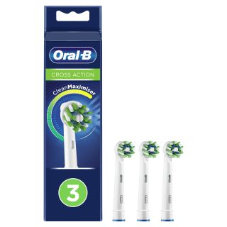 Oral-b Crossaction Testine di Ricambio con Tecnologia Cleanmaximiser, Confezione da 3 Pezzi