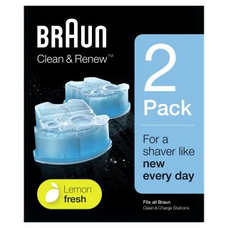 Braun Clean&charge Cartucce di Ricarica per Rasoio da Barba Elettrico, 2 Confezioni