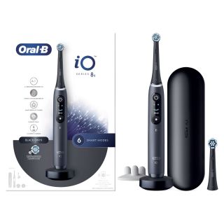 Oral-b Io Spazzolino Elettrico Ricaricabile 8s Nero, 2 Testine, 1 Custodia da Viaggio, 1 Spazzolino