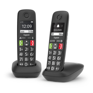 Gigaset E290 Duo Telefono Analogico/dect Identificatore di Chiamata Nero
