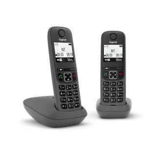 Gigaset As490 Duo Telefono Analogico/dect Identificatore di Chiamata Nero