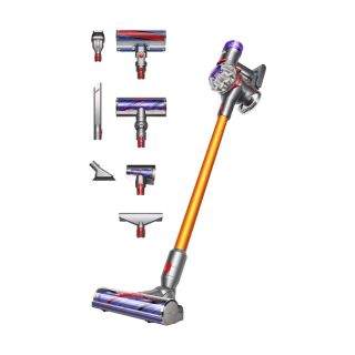 Dyson V8 Absolute Aspirapolvere a Bastone 2 in 1 Batteria Secco Senza Sacchetto Argento, Giallo