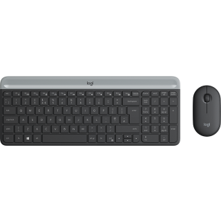 Logitech Mk470 Kit Mouse e Tastiera Wireless per Windows, Ricevitore Usb 2.4 Ghz, ‎sottile, Compatto, Silenzioso, Batteria Lunga Durata, Pc/laptop, Layout Italiano Qwerty, ‎grigio