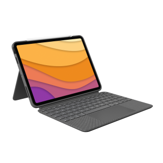 Logitech Combo Touch Custodia con Tastiera per Ipad Air (4. Gen - 2020) - Tastiera Retroilluminata Rimovibile, Trackpad Click-anywhere, Smart Connector - Grigio.