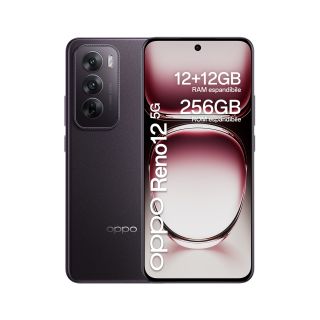 Oppo Reno12 5g Ai Smartphone, Tripla Fotocamera 50+8+2mp, Selfie 32mp, Display 6.7” 120hz Amoled Fhd+, 5000mah, Ram 24 Gb (12+12) + Rom 256gb, [versione Italia], Black Brown
