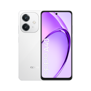 Oppo A40 Smartphone, Fotocamera Ai 50mp, Selfie 5mp, Display 6.67” 90hz Lcd Hd+, 5100mah, Ram 12 Gb (6+6) + Rom 128gb, Ip54, [versione Italia], Starlight White
