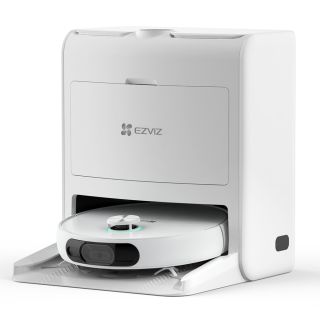 Ezviz Rs2 Aspirapolvere Lavapavimenti Robot con Base di Lavaggio Automatica e Telecamera di Sicurezza, Connesso con App
