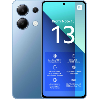 Xiaomi Redmi Note 13 16,9 Cm (6.67") Dual Sim Ibrida Android 13 4g Usb Tipo-c 6 Gb 128 Gb 5000 Mah Blu