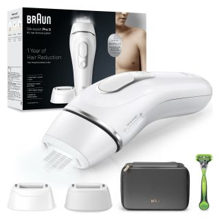 Braun Silk-expert Pro Epilatore Luce Pulsata Silk·expert Pro 5, Epilazione a Casa Tua, con Custodia, Rasoio Uomo Gillette, 2 Testine, Pl5145
