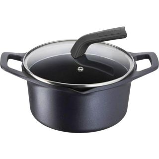 Aroma, Casseruola Cm 20 Fonda con Coperchio Alluminio Pressofuso
