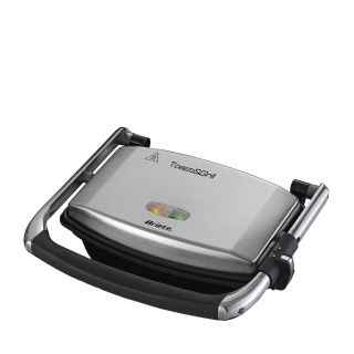 Ariete 1911 Toast & Grill Slim - Piastra Elettrica Antiaderente per Toast e Sandwich - Piastra Rigata - 1000 Watt - Argento