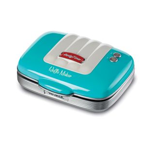 Ariete 1973 Waffle Maker Party Time - Piastra Elettrica per Waffle - Piastre Antiaderenti - 700 Watt - Azzurro