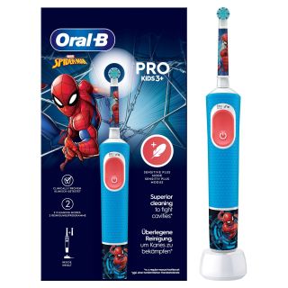 Oral-b Spazzolino Elettrico Ricaricabile Pro Kids con Personaggi Marvel Spider-man, 2 Testine, da 3 Anni in Su. 1 Spazzolino