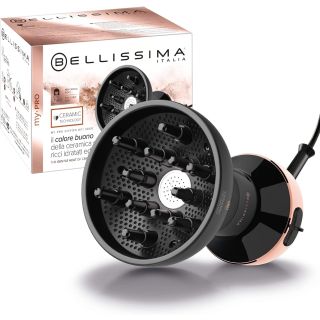 Bellissima My Pro Diffon Ceramic, Diffusore Ad Aria Calda per Capelli Ricci, Tecnologia Ceramica, 700 W, 2 Combinazioni Aria/temperatura, Asciugatura Delicata Senza Effetto Crespo