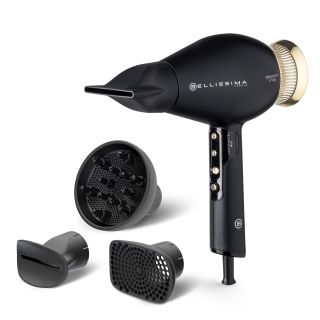 Bellissima Imetec Creativity 4 You, Asciugacapelli Professionale, 4 Accessori, Diffusore, Controllo Intelligente della Temperatura, Ion Technology, Beauty Bag, 2 Velocità, 3 Temperature, 1800 W, Nero