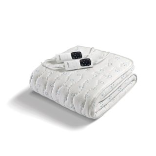 Imetec Scaldasonno Adapto Matrimoniale 150x160 Cm, Basso Consumo, Riscaldamento Rapido, Temperatura Personalizzata, Cotone con Trattamento Antibatterico, 2 Comandi Separati, 6 Temperature