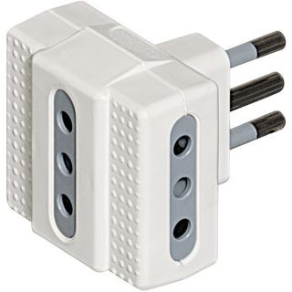 Bticino S3603d Adattatore per Presa di Corrente Grigio, Bianco