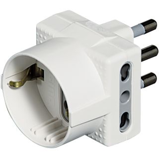 Bticino S3611d Adattatore per Presa di Corrente Tipo L (it) Bianco