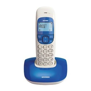 Brondi Nice Telefono Dect Identificatore di Chiamata Blu, Bianco