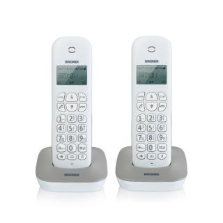 Brondi Gala Twin Telefono Dect Identificatore di Chiamata Grigio, Bianco