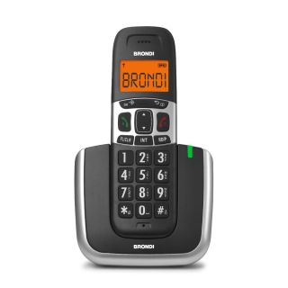 Brondi Bravo Platinum Telefono Dect Nero, Argento
