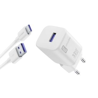 Cellularline Kit For Oppo Supervooc: Charger 33w + Cable Usb-a To Usb-c