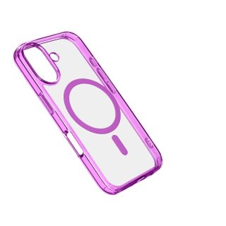 Cellularline Iconic Mag - Iphone 16 Plus Custodia Trasparente con Bordi Colorati Compatibile con Ecosistema Magsafe