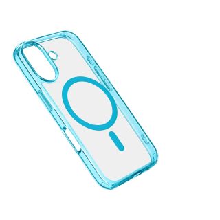 Cellularline Iconic Mag - Iphone 16 Plus Custodia Trasparente con Bordi Colorati Compatibile con Ecosistema Magsafe