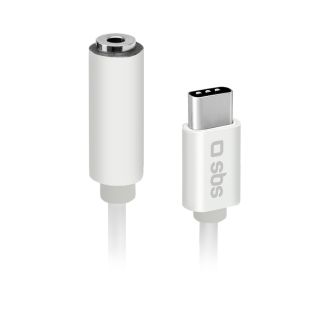 Sbs Teintjacktycfmw Cavo per Cellulare Bianco 0,09 M 3.5mm Usb C