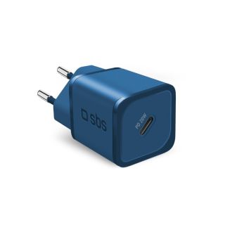 Sbs Tetrgan1c20b Caricabatterie per Dispositivi Mobili Cuffie, Altoparlante Portatile, Smartphone, Orologio Intelligente, Tablet Blu Ac Ricarica Rapida Interno