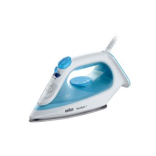 Braun Texstyle 1 Ferro da Stiro a Secco e a Vapore Piastra in Ceramica 2000 W Blu, Bianco
