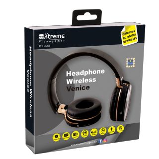 Xtreme Venice Auricolare con Cavo e Senza Cavo a Padiglione Bluetooth Nero