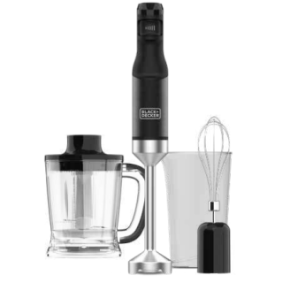 Black & Decker Bxhba1501e Frullatore Ad Immersione 1500 W Nero, Trasparente