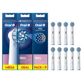 Oral-b Testine di Ricambio Pro Sensitive Clean, Confezione da 9 Testine