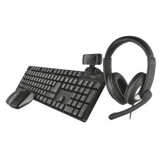 Trust Qoby Tastiera Mouse Incluso Ufficio Rf Wireless Qwerty Italiano Nero
