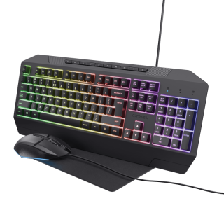 Trust Gxt 791 Tastiera Mouse Incluso Gaming Usb Qwerty Italiano Nero