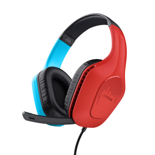 Trust Gxt 416s Zirox Auricolare Cablato a Padiglione Gaming Nero, Ciano, Rosso