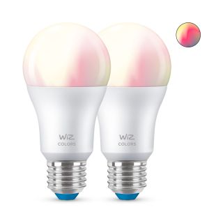 Wiz Lampadina Smart Dimmerabile Luce Bianca o Colorata Attacco E27 60w Goccia 2pezzi