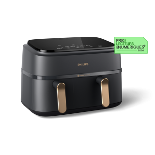 Philips 3000 Series Airfryer Doppio Cestello, Friggitrice Ad Aria da 9.0l, 12 Metodi di Cottura, App per Ricette Na352/00