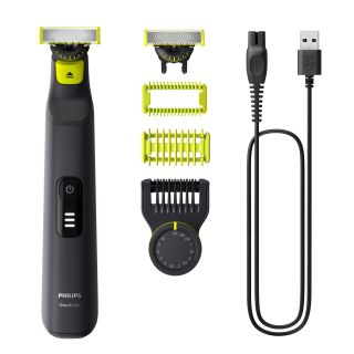 Philips Oneblade Pro 360 Face & Body Rasoio, Regolabarba e Rifinitore con Pettine di Precisione Regolabile 14 Lunghezze Qp6542/15