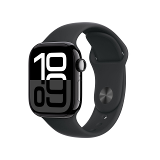 Apple Watch Series 10 Serie 10 Gps 42mm Cassa in Alluminio Color Jet Black con Nero Sport Band - S/m