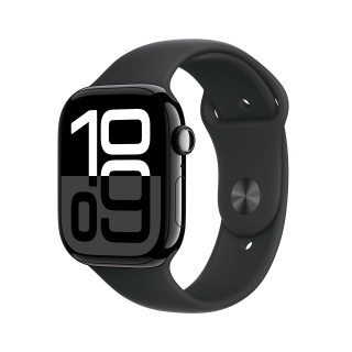 Apple Watch Series 10 Serie 10 Gps 46mm Cassa in Alluminio Color Jet Black con Nero Sport Band - S/m